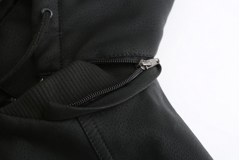 Liam – Lederjacke mit Kapuze