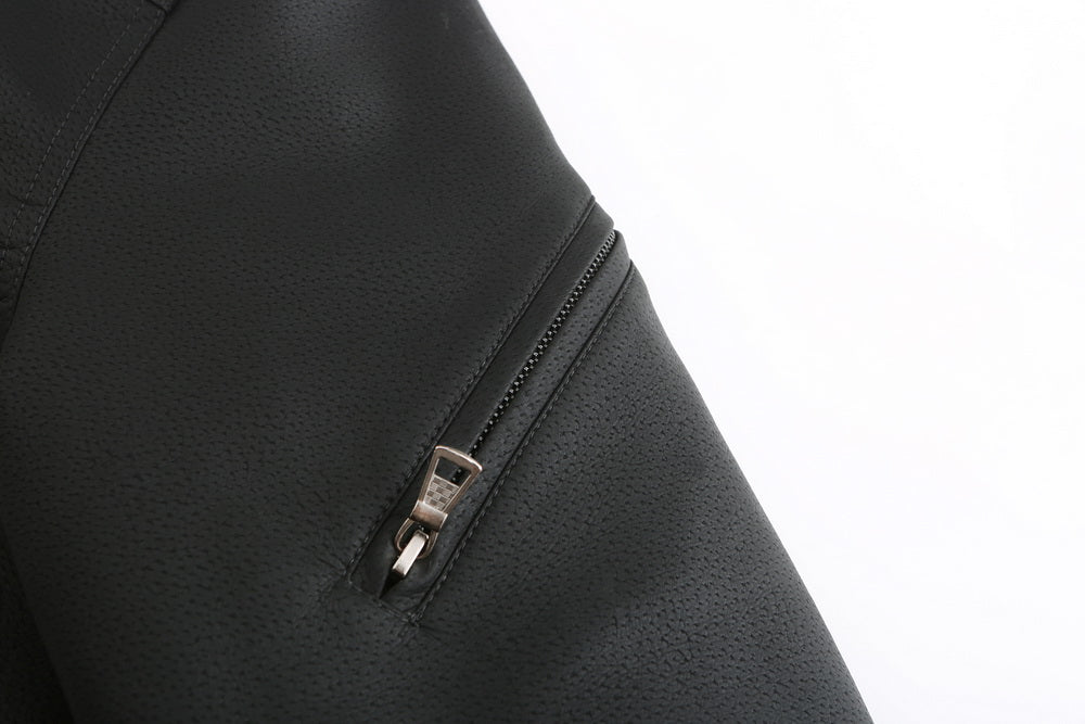 Liam – Lederjacke mit Kapuze