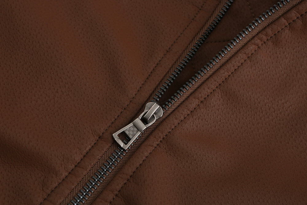 Liam – Lederjacke mit Kapuze