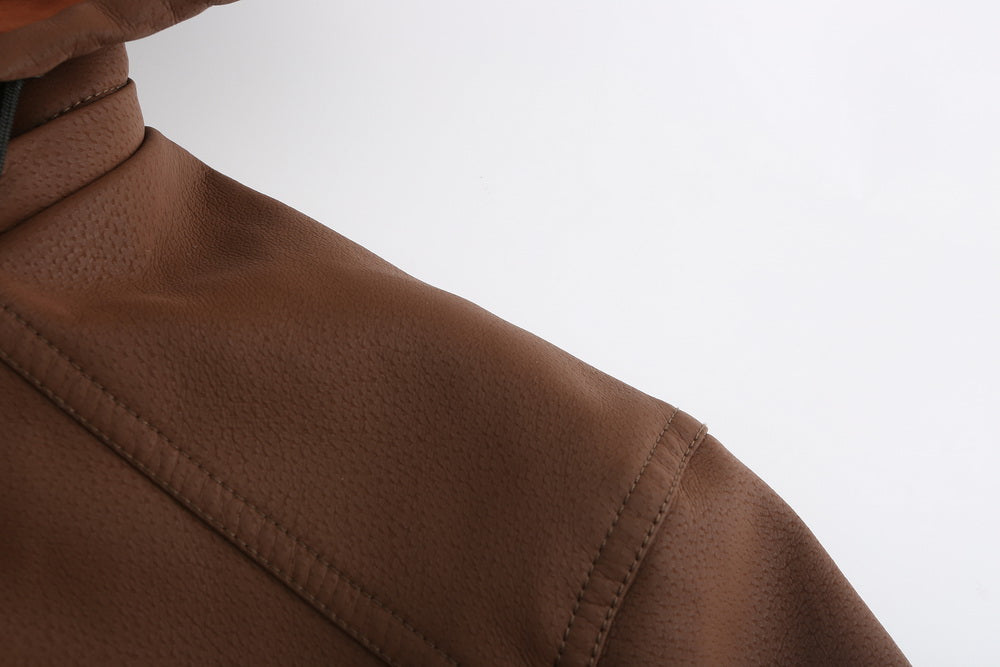 Liam – Lederjacke mit Kapuze
