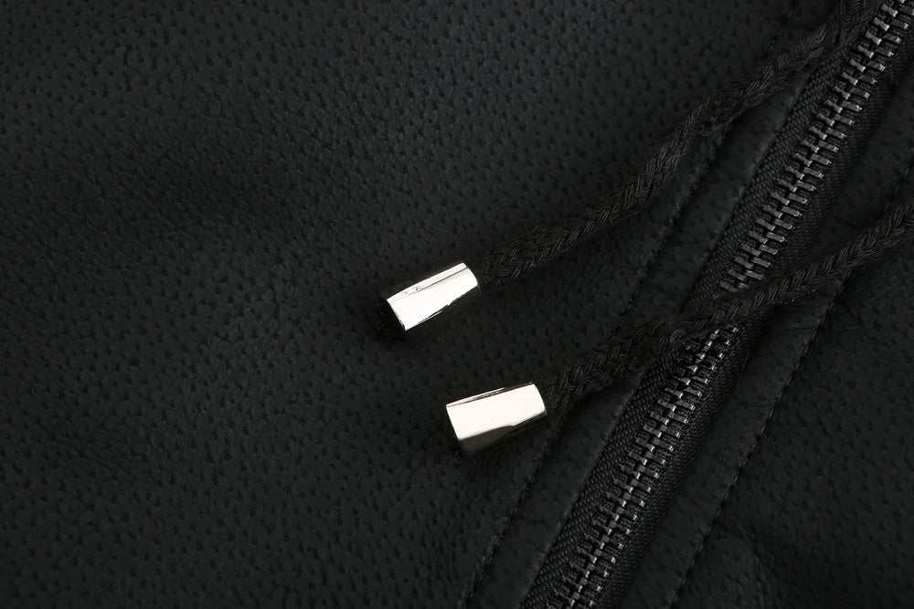 Liam – Lederjacke mit Kapuze