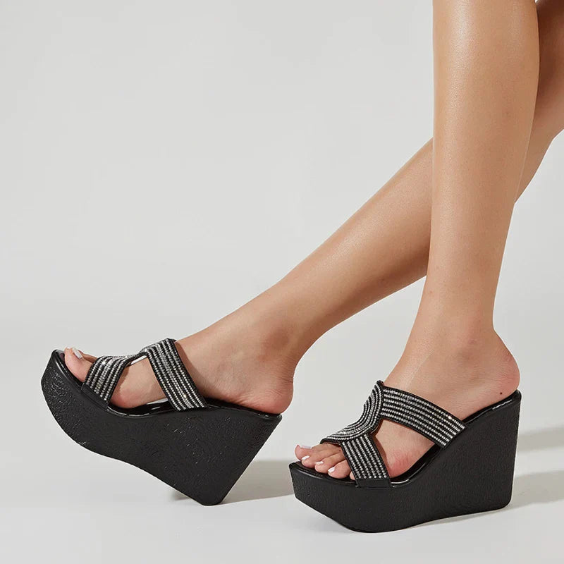 Lourdes - Kristall Strass Damen Plateau