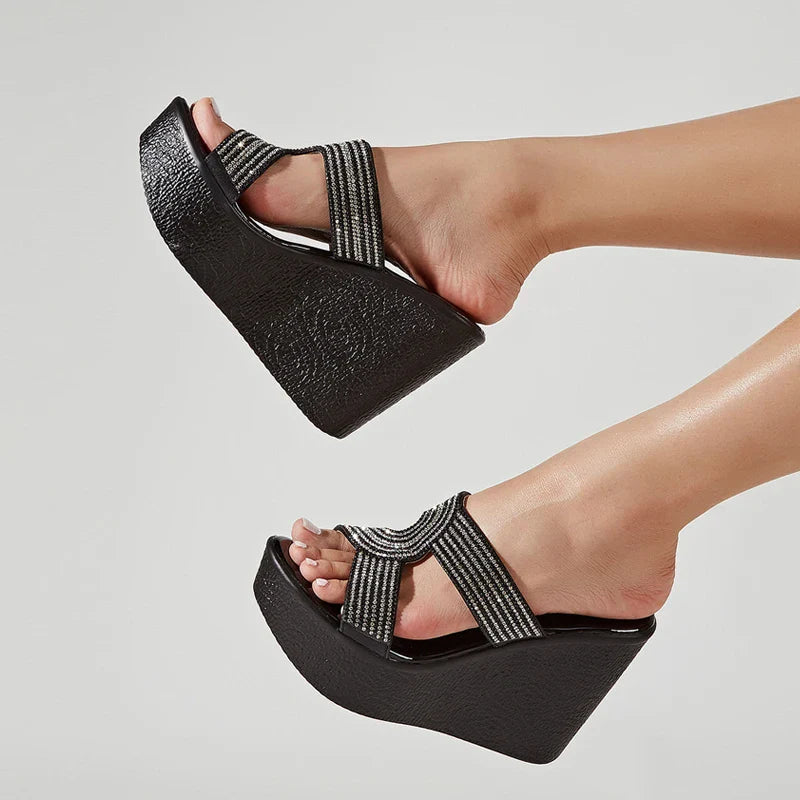 Lourdes - Kristall Strass Damen Plateau
