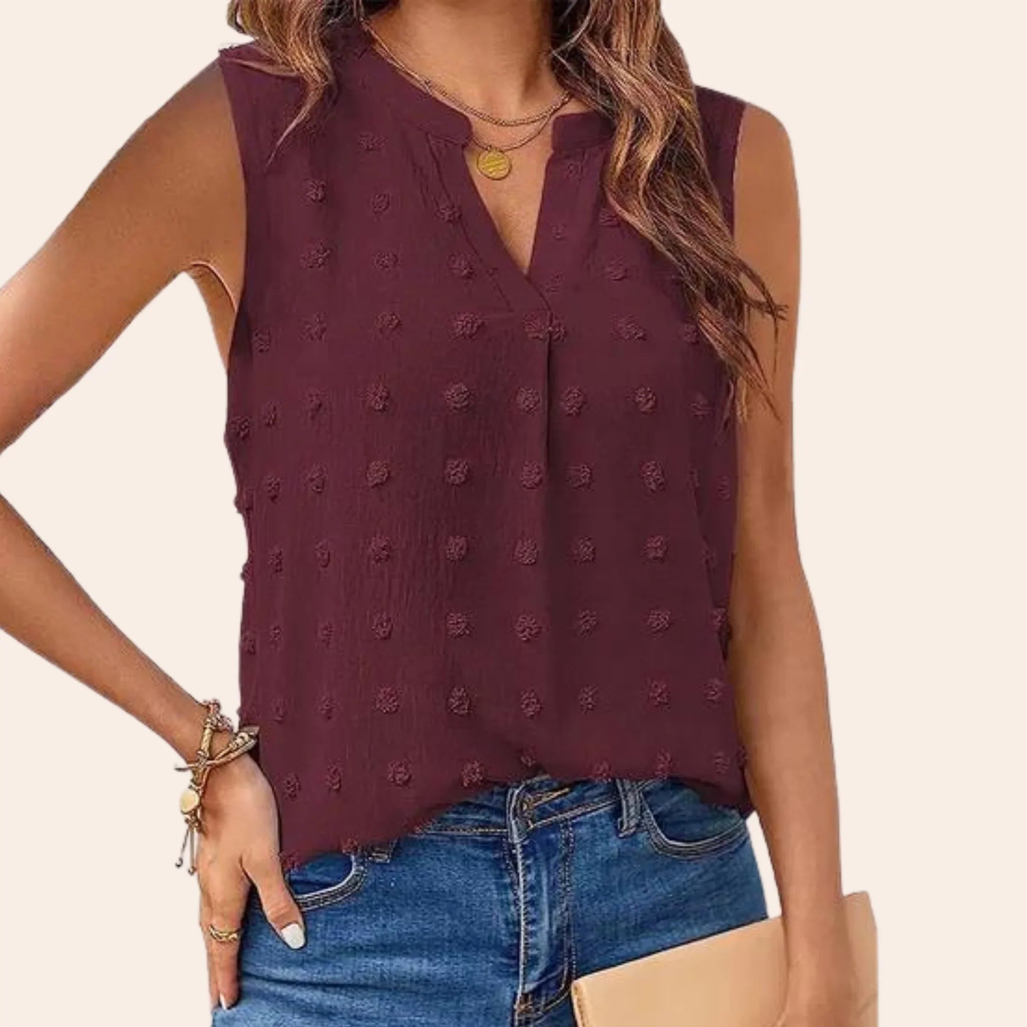 Schulterbluse mit V-Ausschnitt