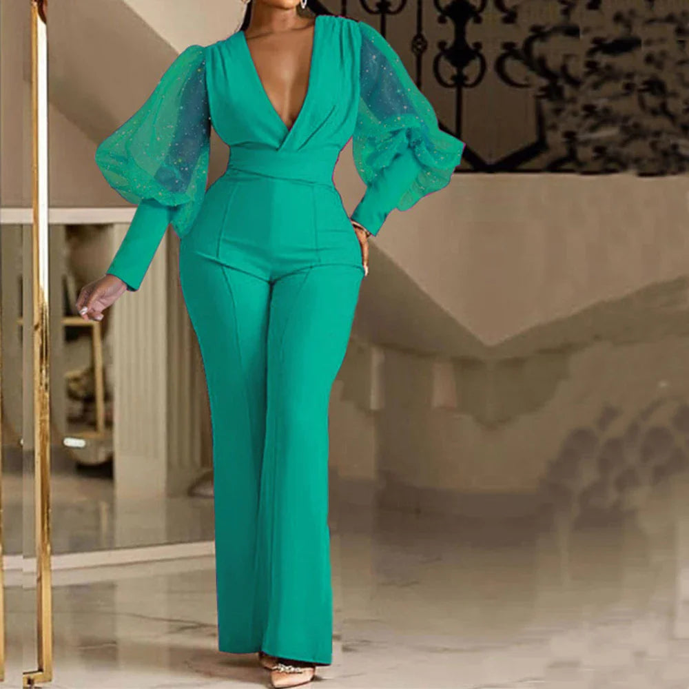 Xianne - Jumpsuit mit Glitzer und weitem Bein