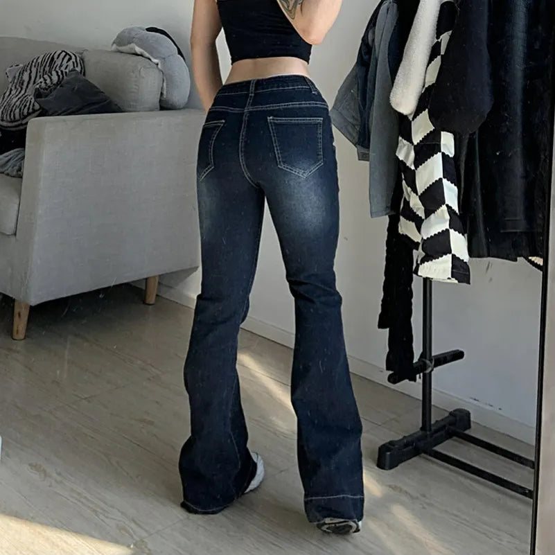 Perpetua - Flare Jeans in Vintage-Optik mit niedriger Taille