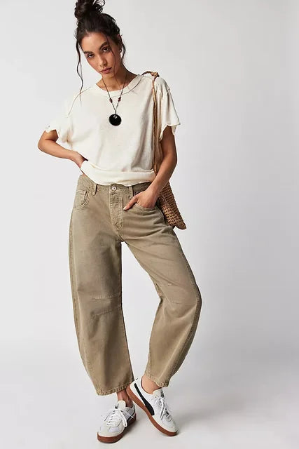 Weit geschnittene, lässige Denim-Hose