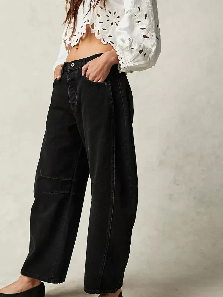Weit geschnittene, lässige Denim-Hose