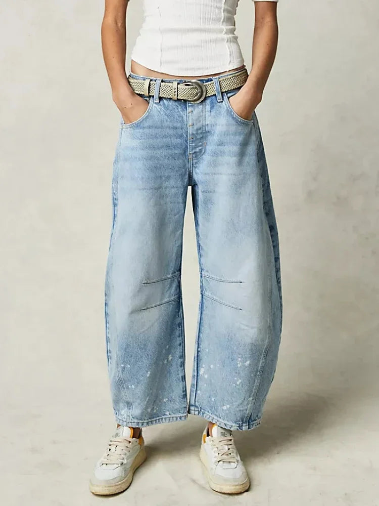 Weit geschnittene, lässige Denim-Hose