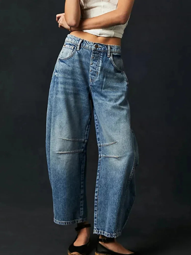 Weit geschnittene, lässige Denim-Hose