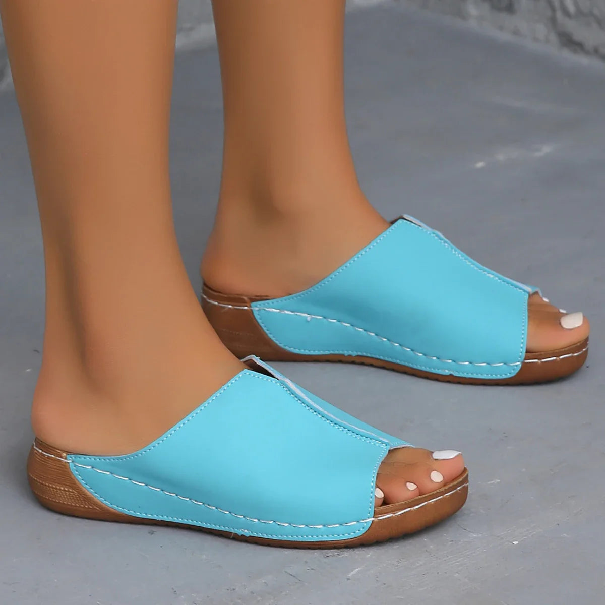Gail - Offene Damen-Keilsandalen