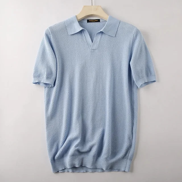 Henry - Poloshirt für Herren in Strickoptik