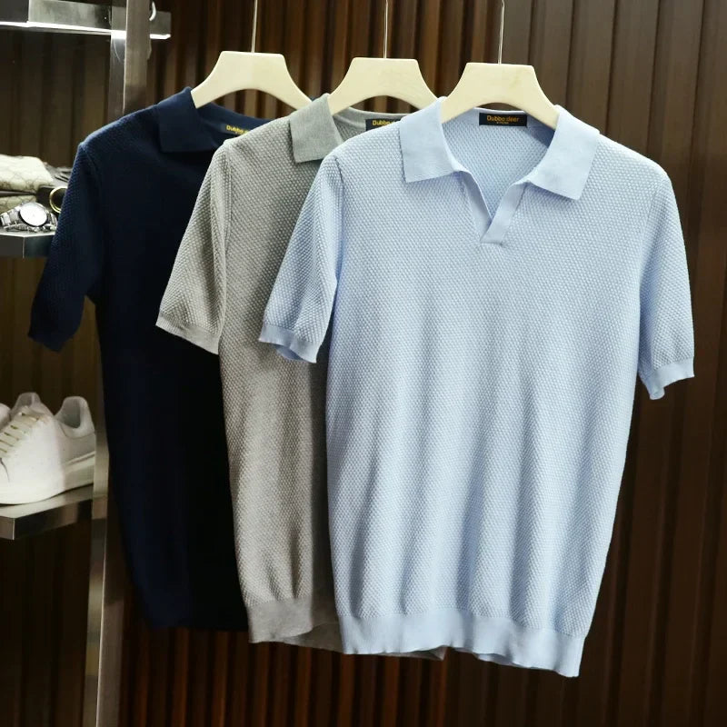 Henry - Poloshirt für Herren in Strickoptik