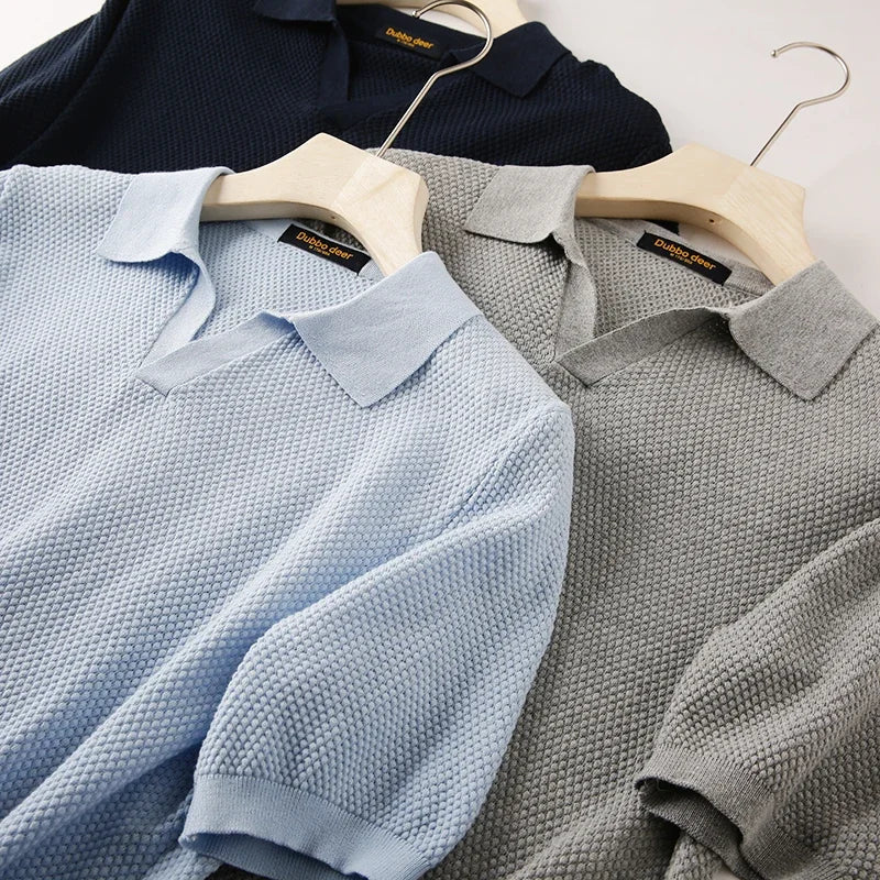 Henry - Poloshirt für Herren in Strickoptik