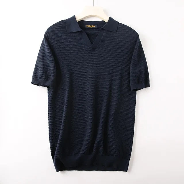 Henry - Poloshirt für Herren in Strickoptik