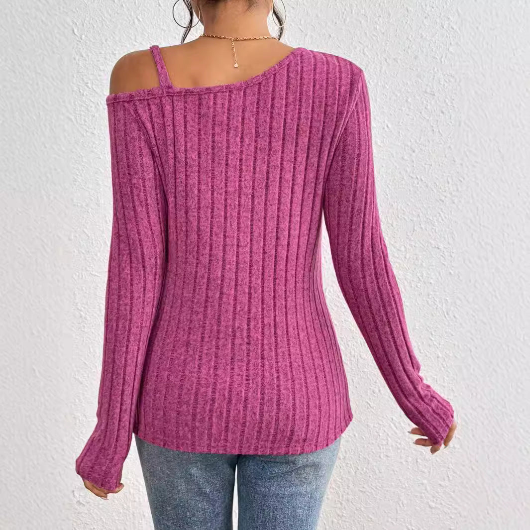 Schulterfreies Damen-Top - kühner asymmetrischer Saum