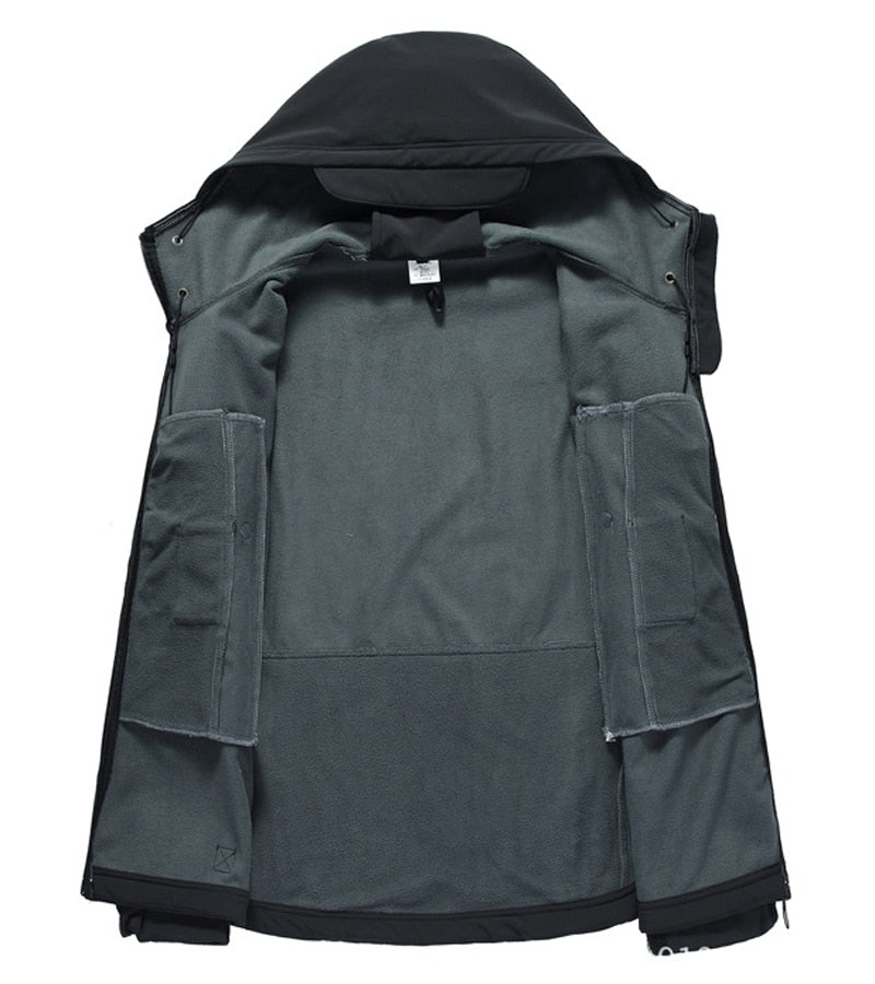 Outdoor-Jacke – Wasserdichte Windjacke mit Kapuze und Fleecefutter für Herren