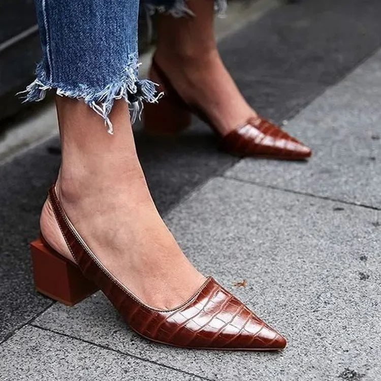 Marguerite - Orthopädische Kroko-Pumps für Damen