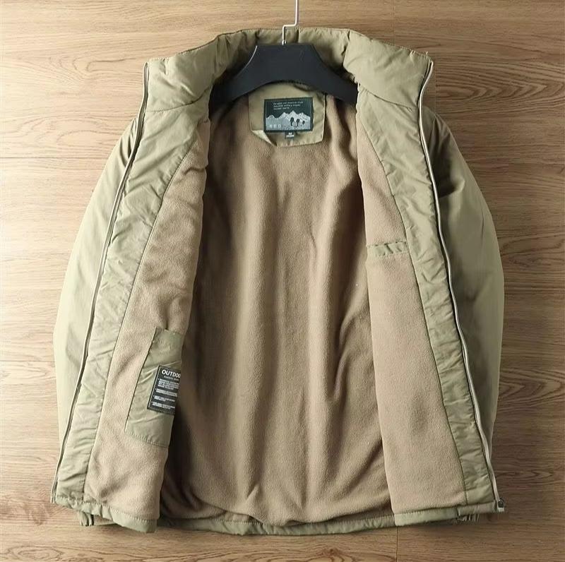 Parka-Jacke – mit Kapuze – mit Fleece gefüttert – Outdoor-Jacke – Winterjacke für Herren