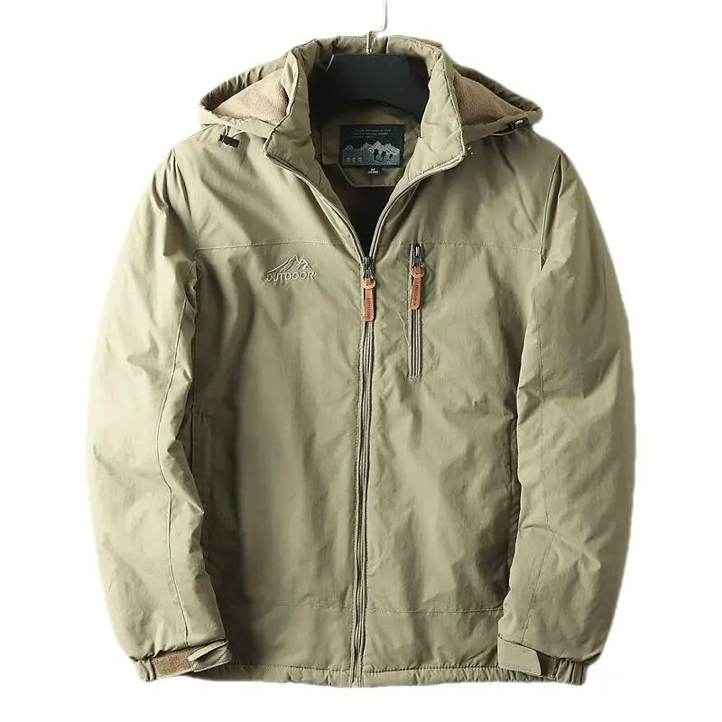 Parka-Jacke – mit Kapuze – mit Fleece gefüttert – Outdoor-Jacke – Winterjacke für Herren