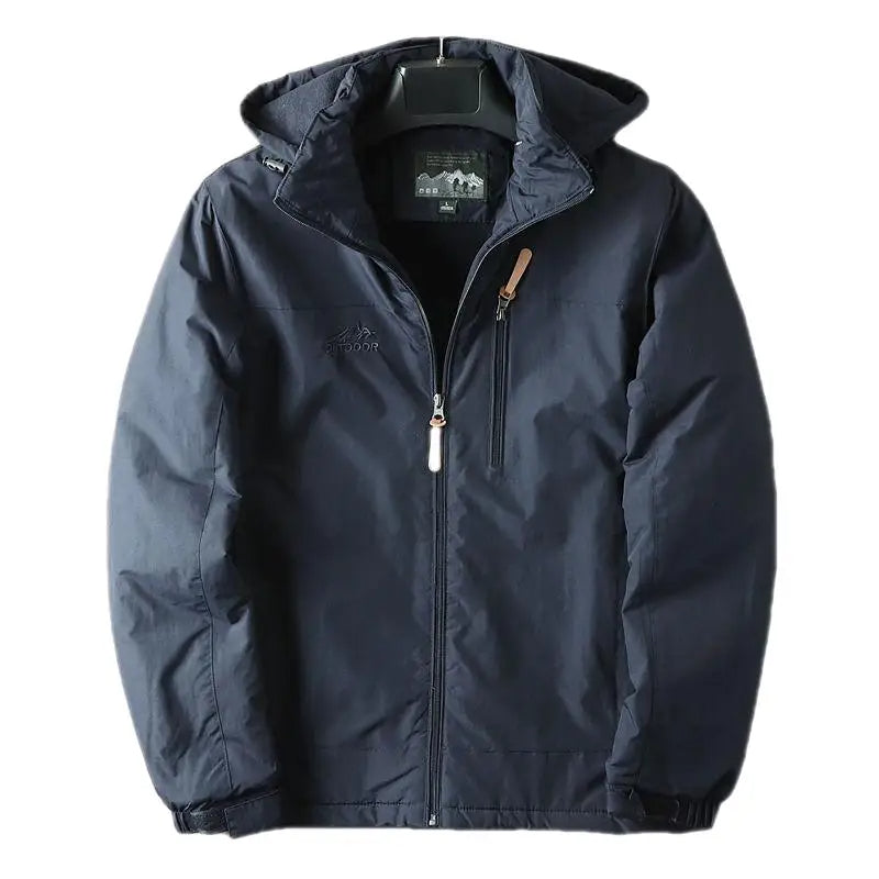 Parka-Jacke – mit Kapuze – mit Fleece gefüttert – Outdoor-Jacke – Winterjacke für Herren