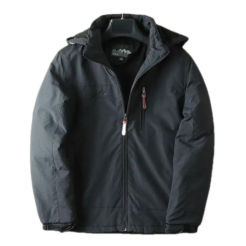 Parka-Jacke – mit Kapuze – mit Fleece gefüttert – Outdoor-Jacke – Winterjacke für Herren