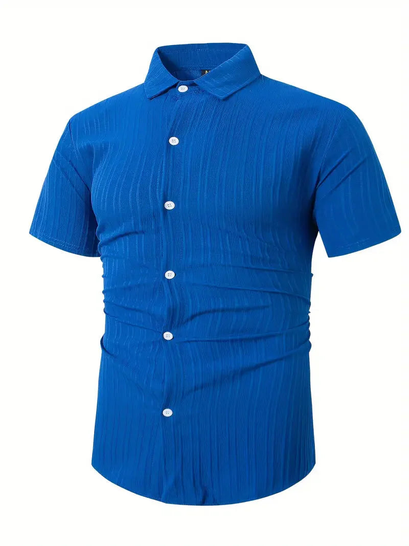 Perry-T-Shirt | Kurzärmeliges Button-up-Hemd für Männer