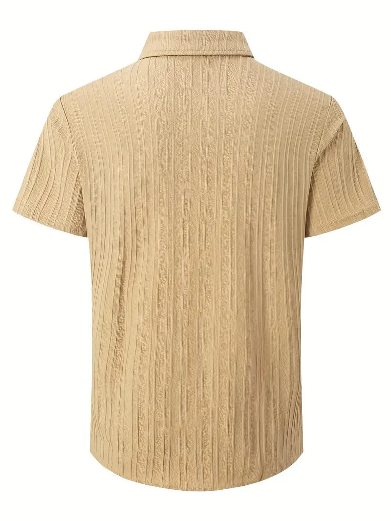 Perry-T-Shirt | Kurzärmeliges Button-up-Hemd für Männer