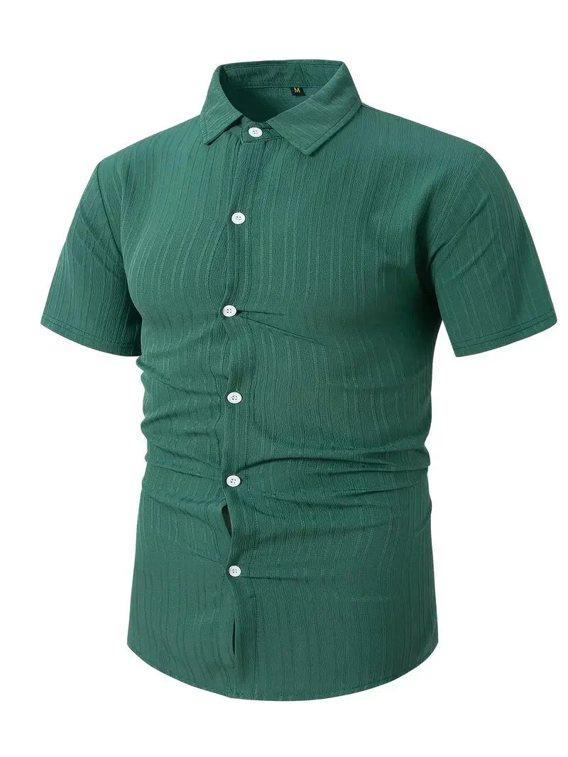 Perry-T-Shirt | Kurzärmeliges Button-up-Hemd für Männer