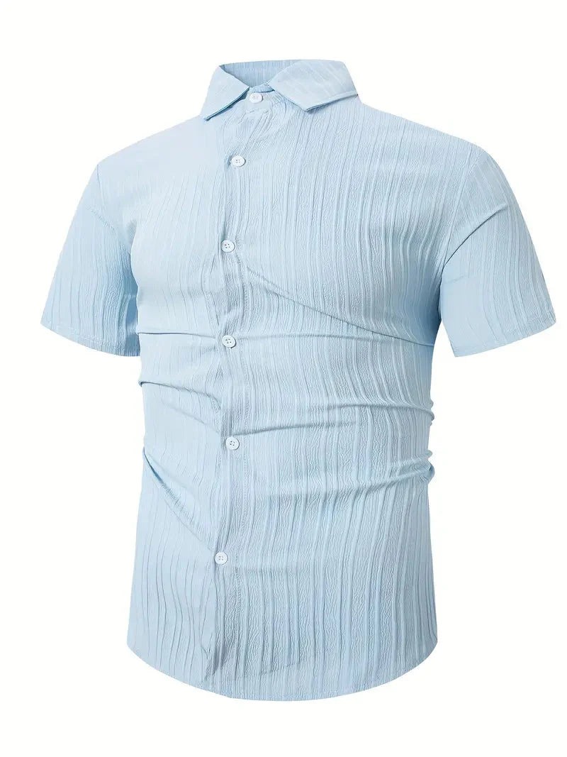 Perry-T-Shirt | Kurzärmeliges Button-up-Hemd für Männer