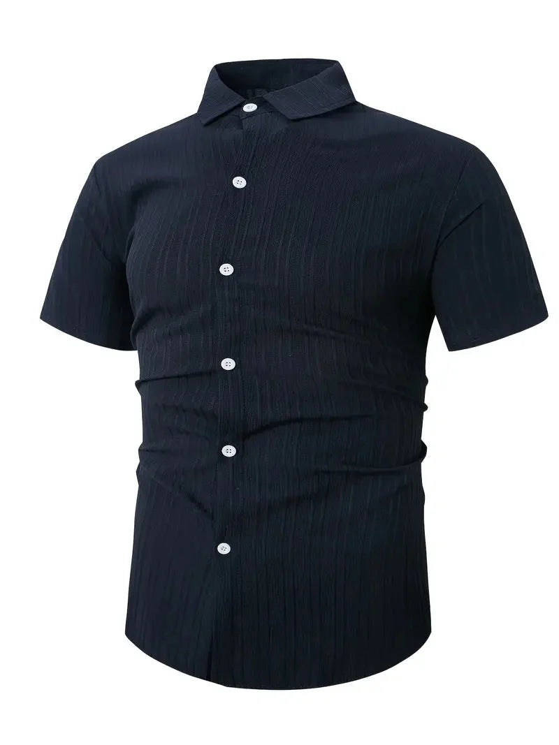 Perry-T-Shirt | Kurzärmeliges Button-up-Hemd für Männer