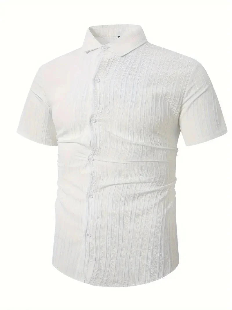 Perry-T-Shirt | Kurzärmeliges Button-up-Hemd für Männer