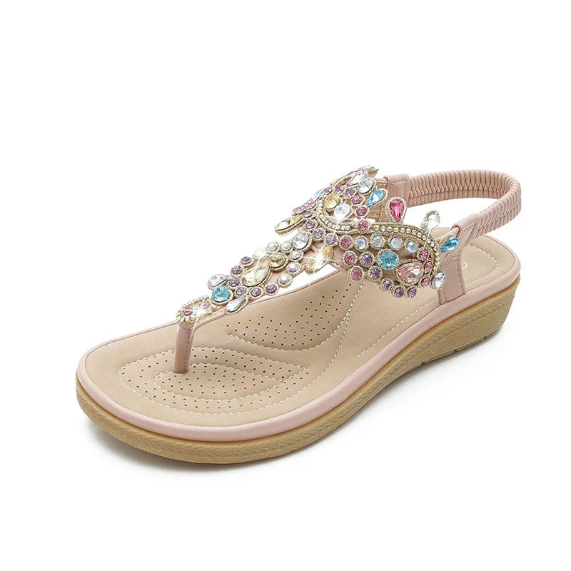 Nathalie - Modische Damen-Sandalen mit Strass und Plateau