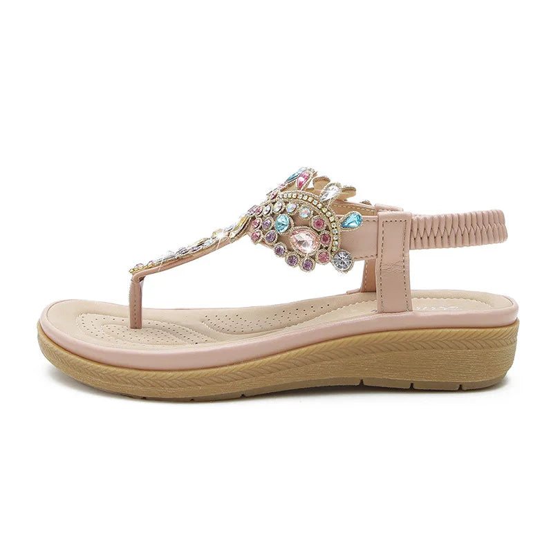 Nathalie - Modische Damen-Sandalen mit Strass und Plateau