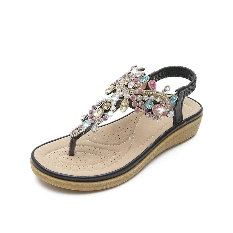 Nathalie - Modische Damen-Sandalen mit Strass und Plateau