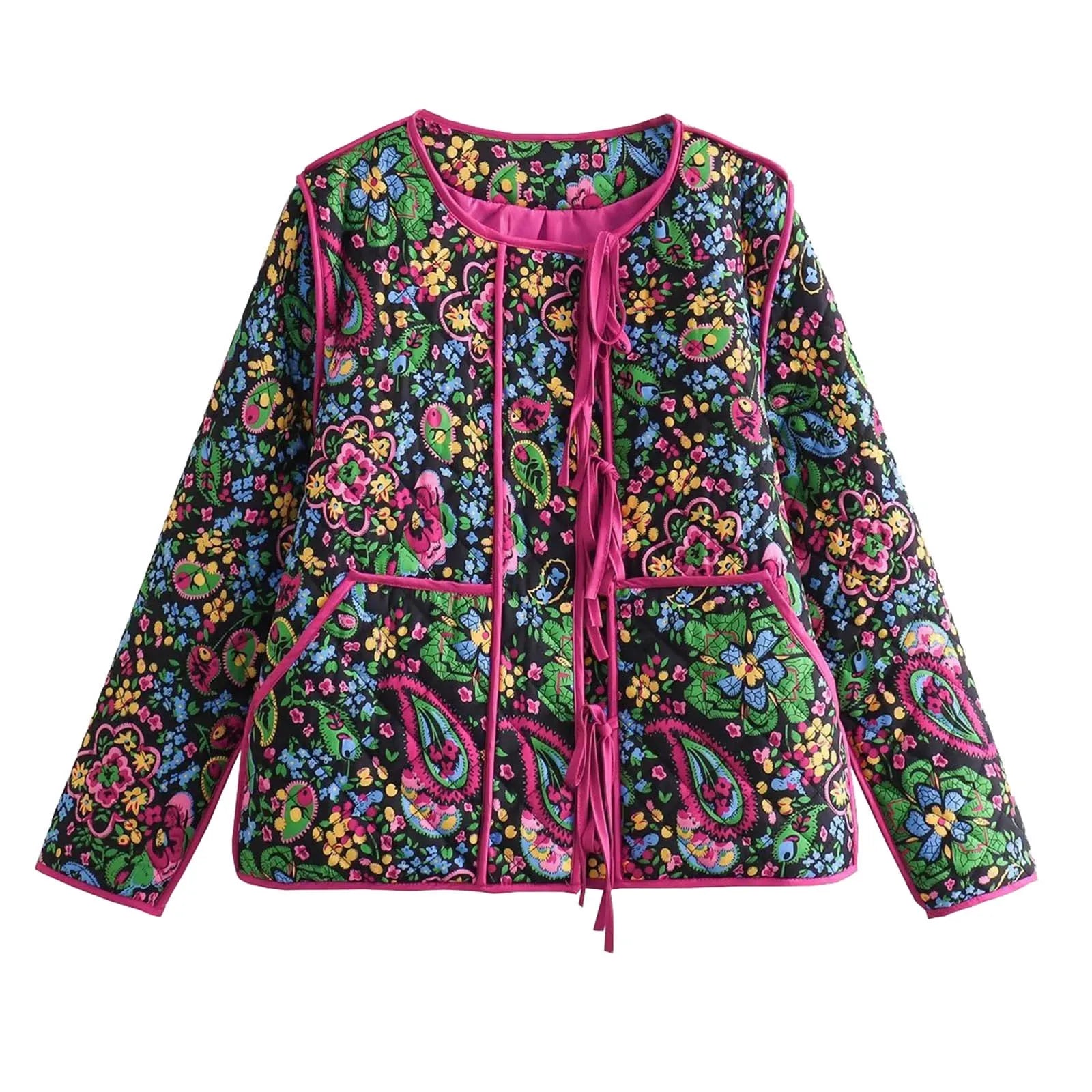 Lillymoda | Greta - Stylische farbenfrohe wattierte Strickjacke