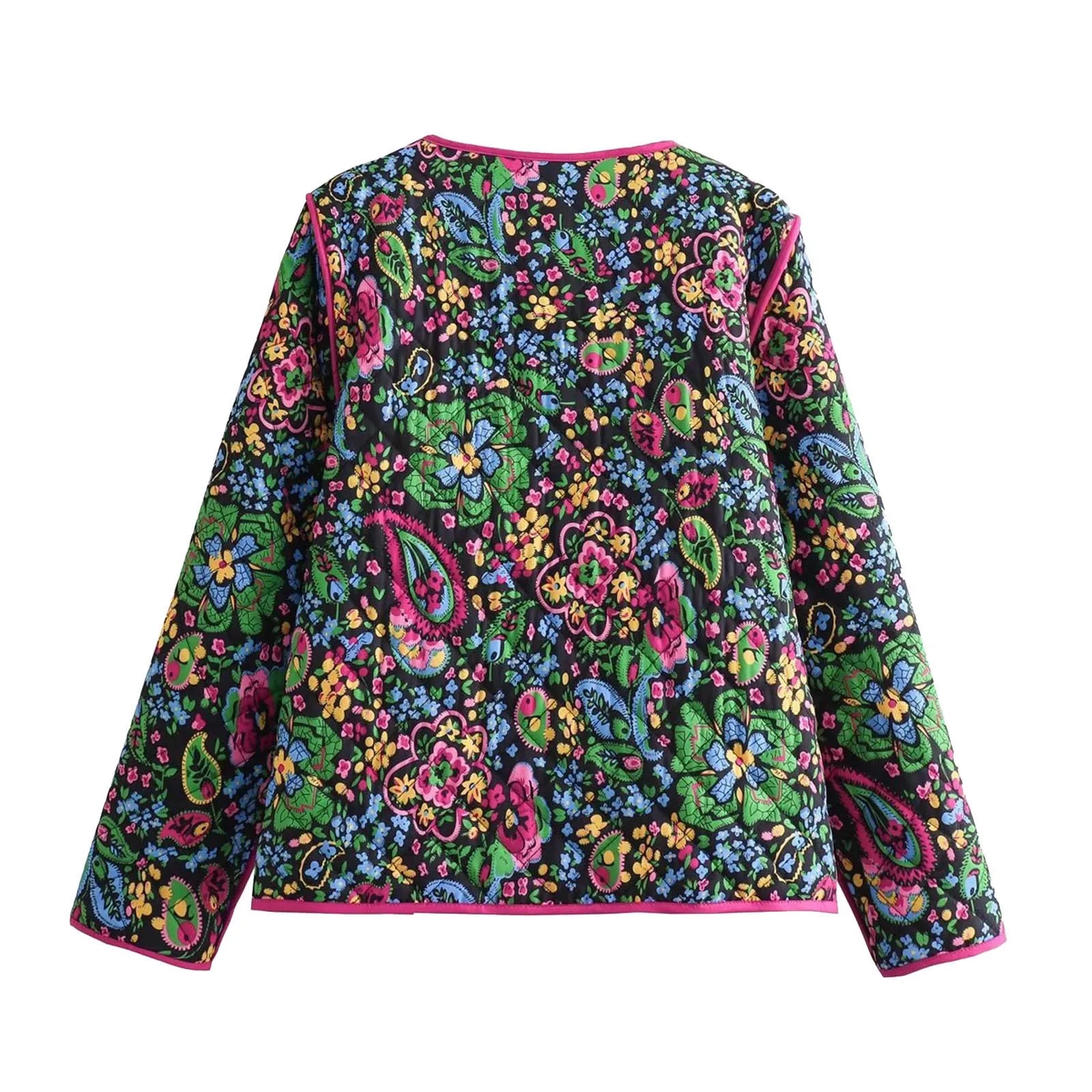 Lillymoda | Greta - Stylische farbenfrohe wattierte Strickjacke