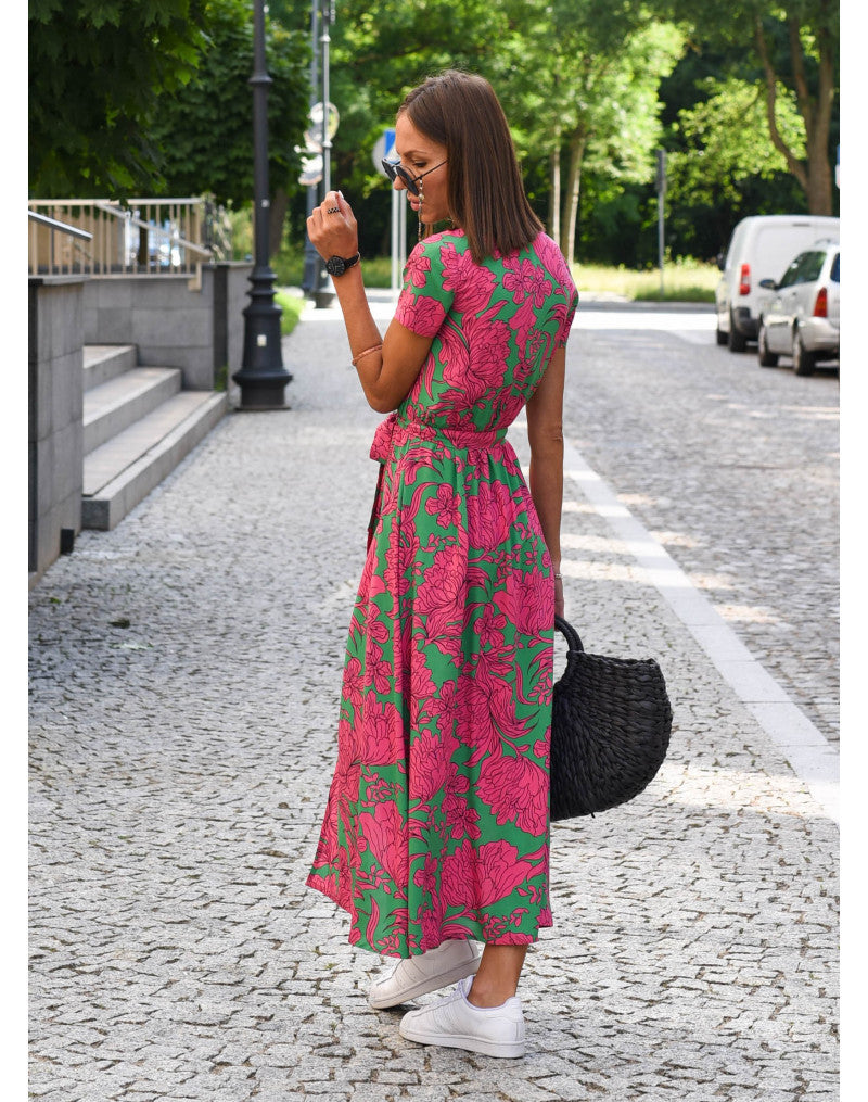 Lillymoda | Jasmine - lässiges Blumen Wickelkleid