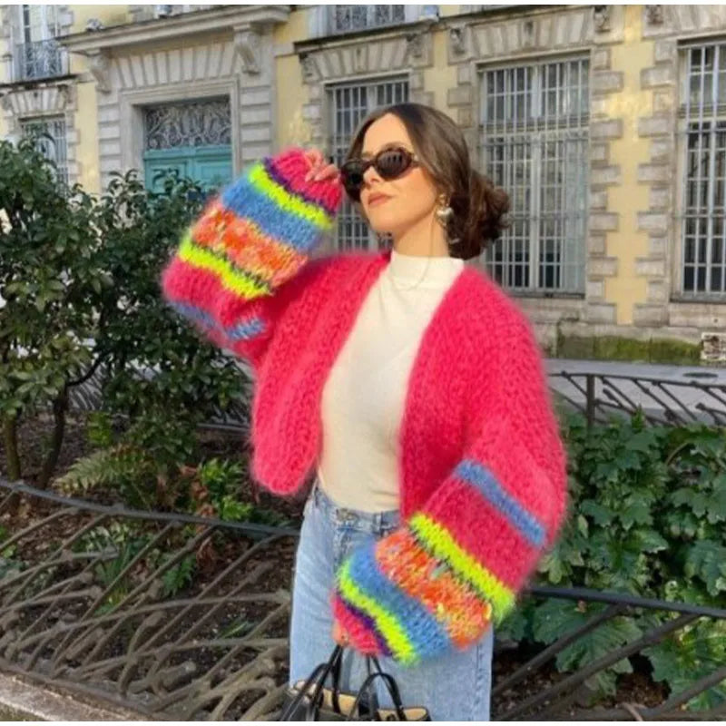 Dagny - Gestreifter offener Pullover