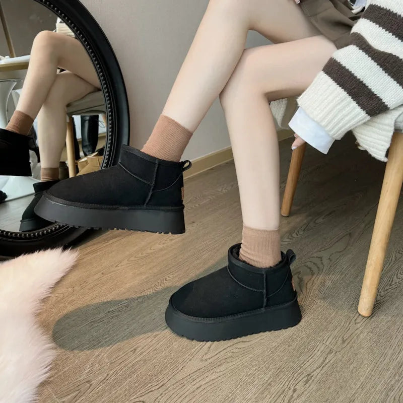 Lillymoda | Amaris - Winterpelzstiefel mit dicken Sohlen für Frauen