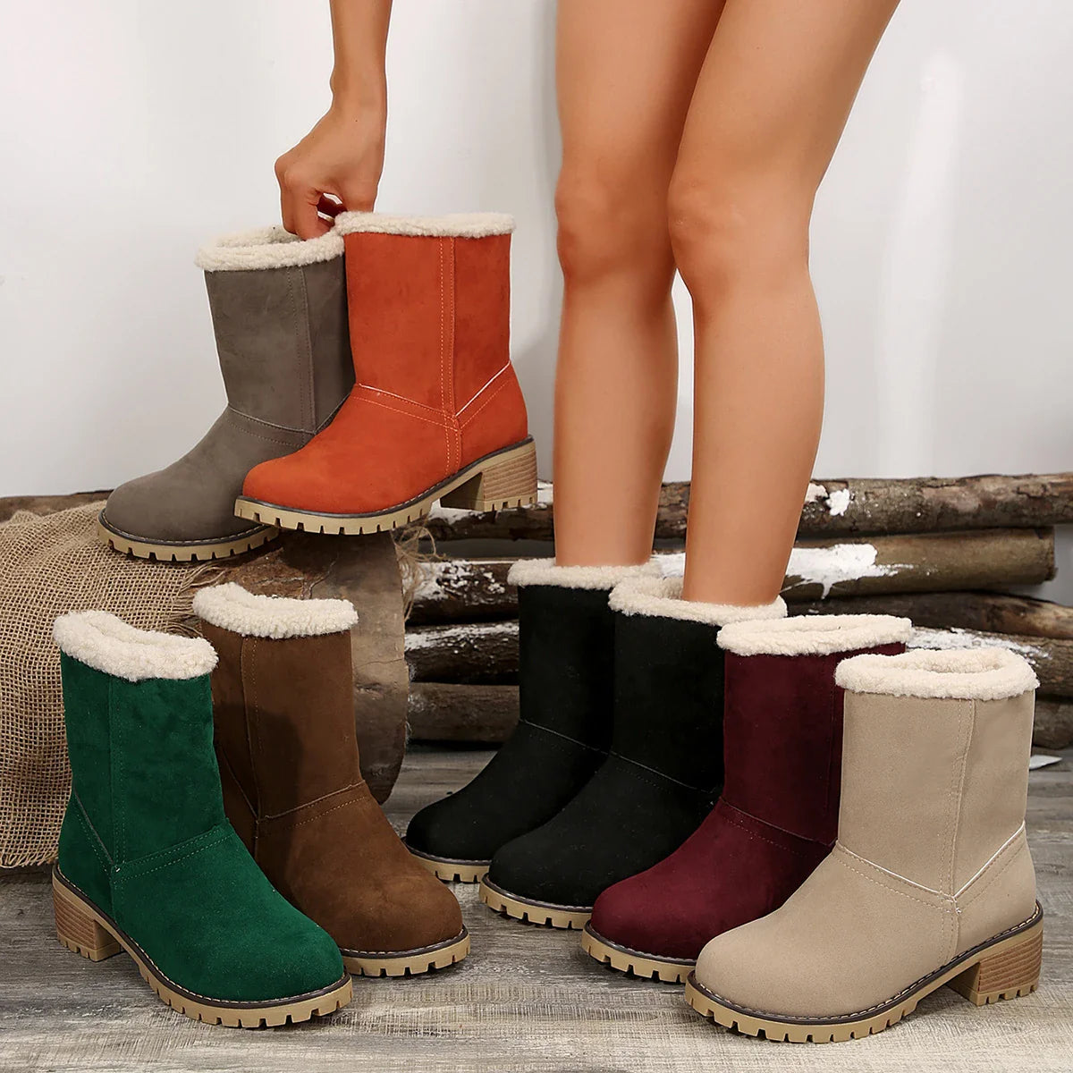Lillymoda | Baylee - Bequeme runde Winterstiefel