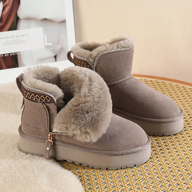 Woll Winter Schneestiefel Damen