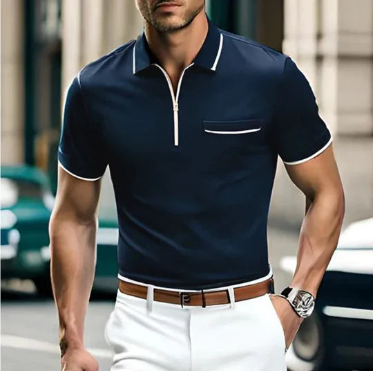 Ferdinando - Herren- Poloshirt mit Reißverschluss