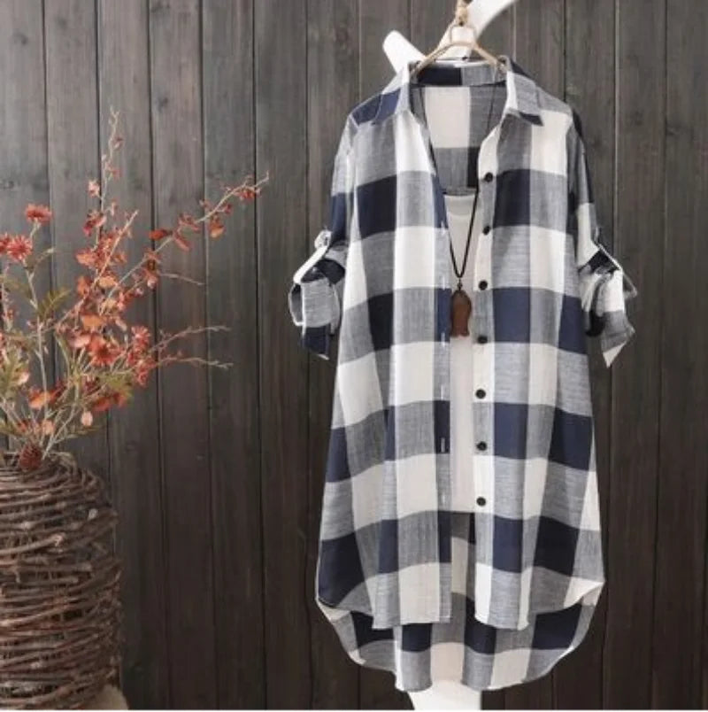 Vanna - Elegante Karierte Bluse für Damen