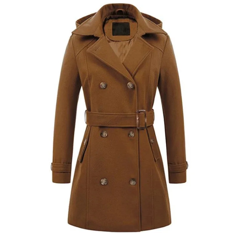 Desire Mantel | Eleganter, halblanger Wintermantel mit Kapuze für Damen