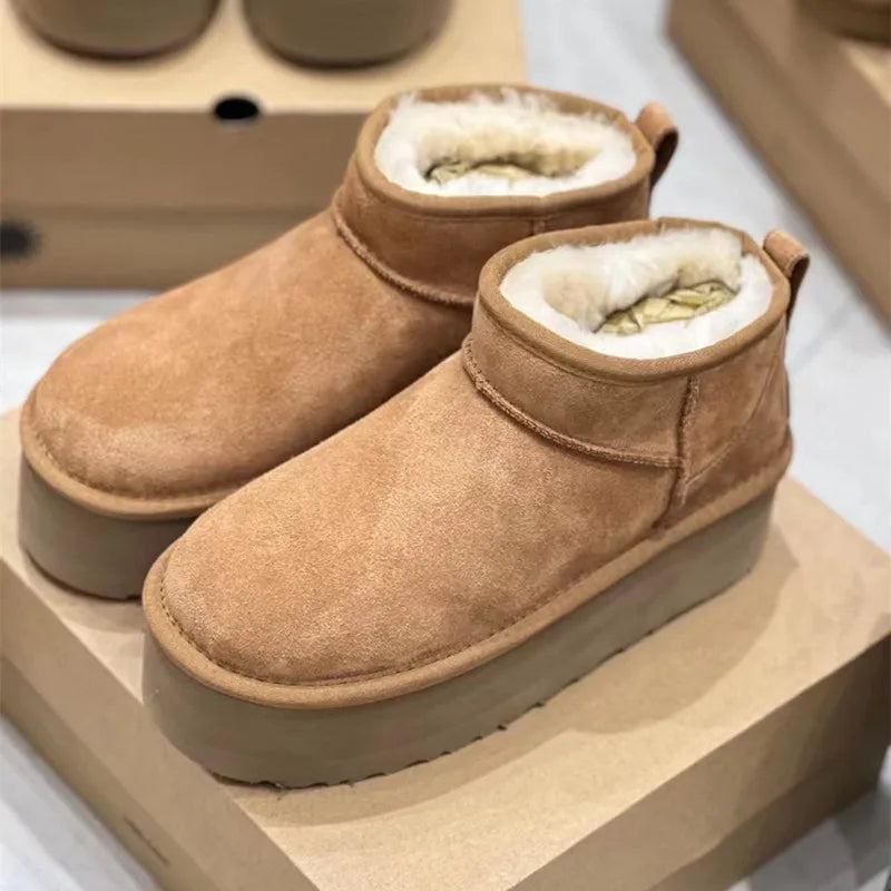 Lillymoda | Amaris - Winterpelzstiefel mit dicken Sohlen für Frauen