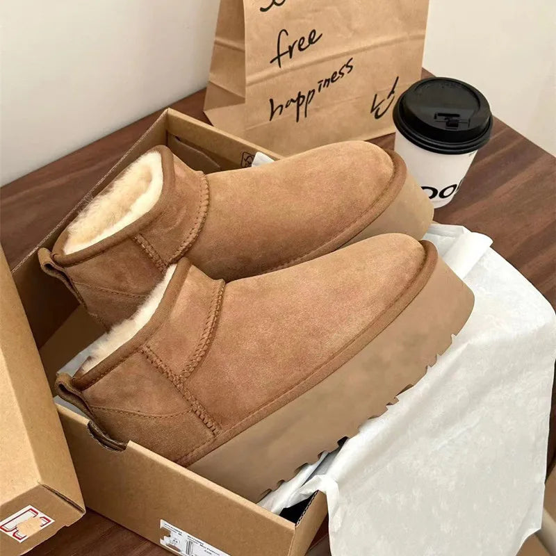 Lillymoda | Amaris - Winterpelzstiefel mit dicken Sohlen für Frauen