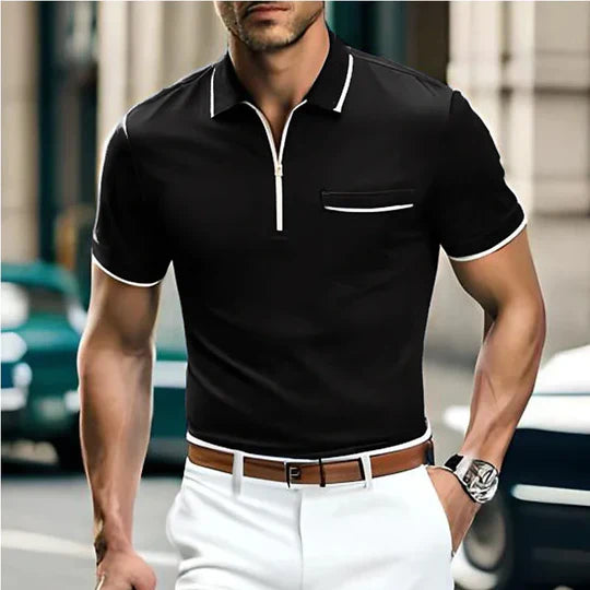 Ferdinando - Herren- Poloshirt mit Reißverschluss