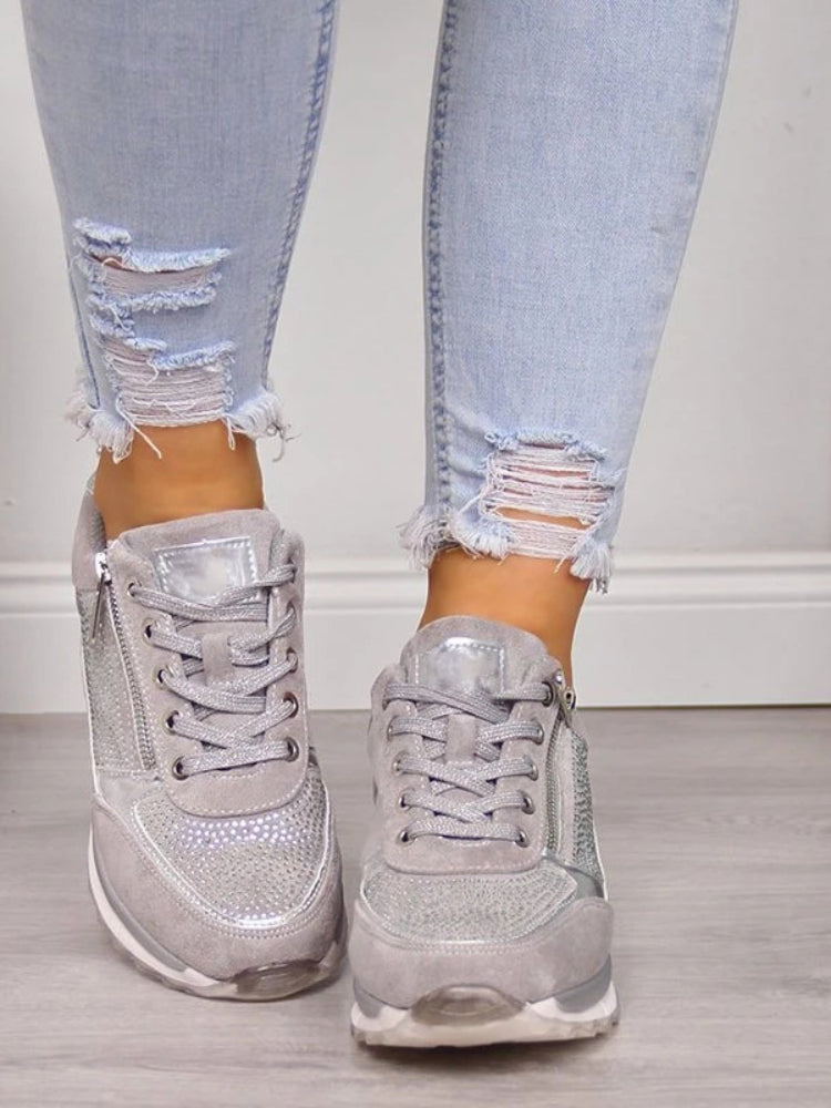 Lillymoda | Betsy - lässige Schnürschuhe mit Reißverschluss