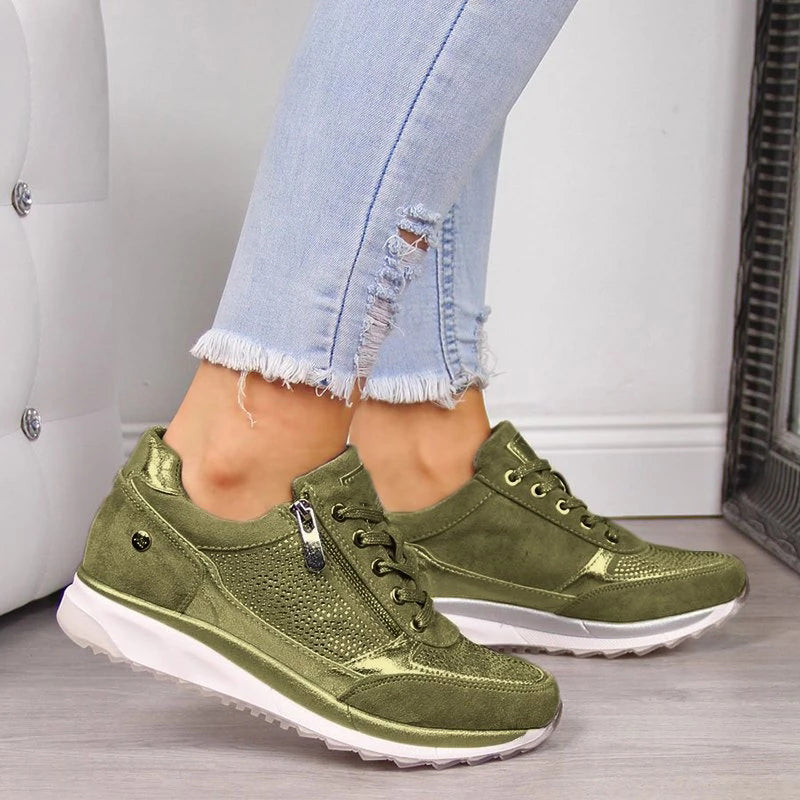 Lillymoda | Betsy - lässige Schnürschuhe mit Reißverschluss
